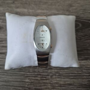 Pulsar Oval Woman's Dual Dual Watch Two Tone SS Gold Plated